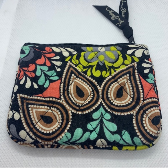 Vera Bradley Brown Mint Zip Coin Purse Sierra - Picture 2 of 5
